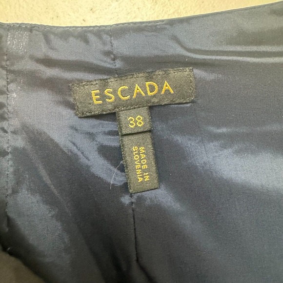 Escada Womens Rabah Pencil Skirt Size 38 Dark Blue Knee Length Career Classic‎ - Picture 12 of 16